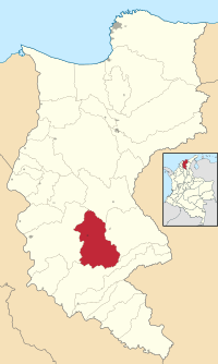 Location of the municipality and town of Nueva Granada in the Department of Magdalena.