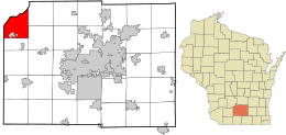 Dane County Wisconsin incorporated and unincorporated areas Mazomanie (town) highlighted