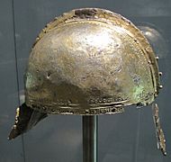 Colour photograph of the Augsburg-Pfersee helmet