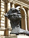 Bronze portrait bust of artist Lloyd Rees in Sydney