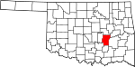 State map highlighting Hughes County