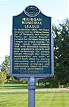 Michigan Municipal League historical marker Ann Arbor Michigan.JPG