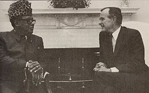 Mobutu meets with President George Bush at the White House, June 1989, The White House - David Valdez