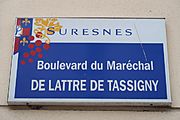 Plaque boulevard Maréchal de Lattre de Tassigny Suresnes