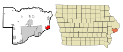 Location of LeClaire, Iowa