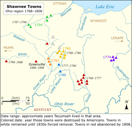 Shawnee towns in Ohio to 1808