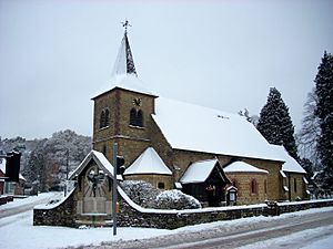 St. Stephen's Church, Shottermill in snow