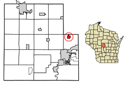 Location of Rudolph in Wood County, Wisconsin.