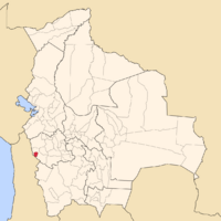 Location of Puerto de Mejillones Province within Bolivia