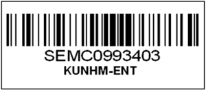 Linear barcode KUNHM-ENT SEMC0993403