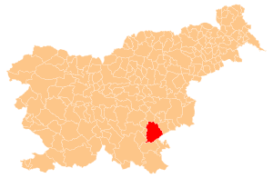 Location of the Municipality of Novo Mesto in Slovenia