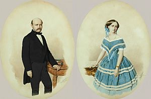 Semmelweis Ignác és felesége 1857 Canzi Ágost