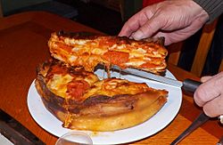 Sliced pizza cake, Windsor, Ontario.jpg