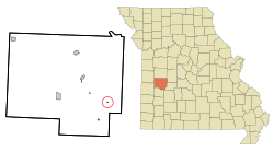 Location of Gerster, Missouri