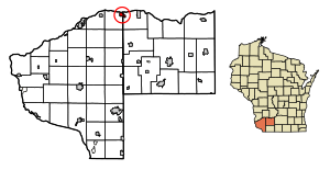 Location of Muscoda in Grant County, Wisconsin.