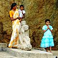 Mother and children. Mahabalipuram