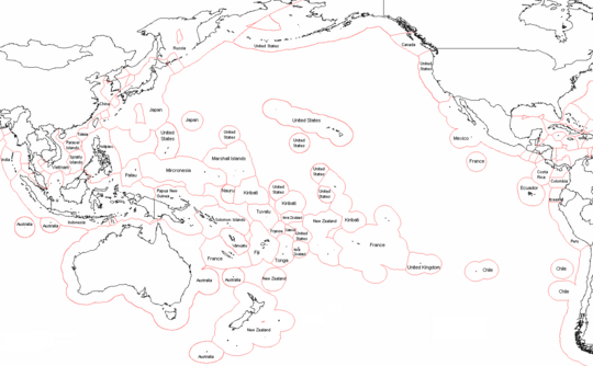 Oceania Political Map (EEZ based)