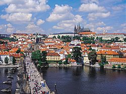 Prague old town tower view