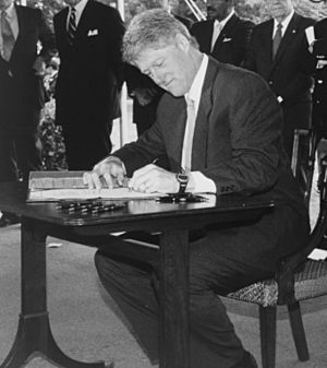 President Bill Clinton signing the National Voter Registration Act of 1993 (Motor Voter Act)