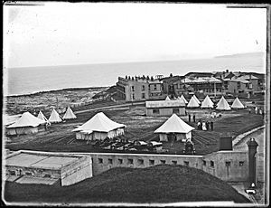 Tents at Fort Scratchley, Newcastle, NSW, 4 April 1903