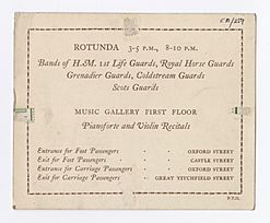 Waring and Gillow new building inauguration ticket (back)