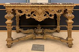Beautiful Baroque gilded table from the Cinquantenaire Museum (Bruxelles, Belgium)