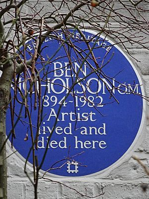 Ben Nicholson O.M. 1894-1982 artist lived and died here