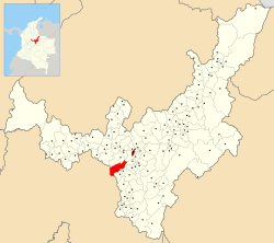 Location of the municipality and town of Ventaquemada in the Boyacá Department of Colombia