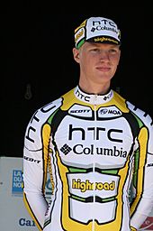 Gert Dockx showing the Team HTC-Columbia jersey