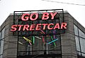 Go by Streetcar sign - Portland Oregon