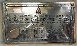 Lancashire Fusiliers Memorial, St. Mary's Cathedral, Madras