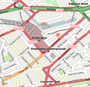Paddington station location map