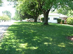 Adena Mound, lawn on northern edge with street