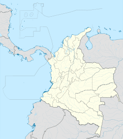 Map showing location in Colombia
