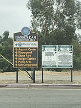 Hansen Dam sign
