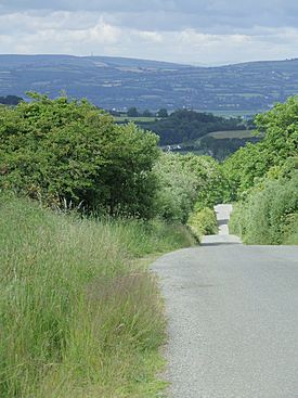 Hilly Irish country road