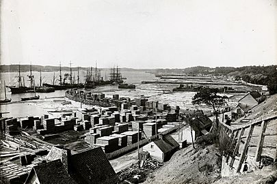The timber trade at Sillery Cove in 1900
