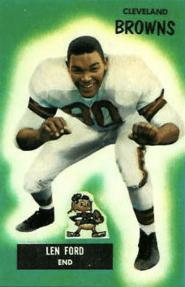 Len Ford, American football defensive end, on a 1955 football card