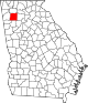 State map highlighting Bartow County
