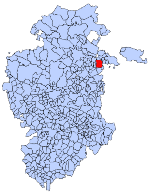 Municipal location of Santa María Ribarredonda in Burgos province