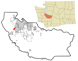 Location of Steilacoom, Washington