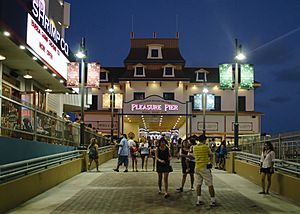 Pleasure Pier entrance in Galveston, Texas