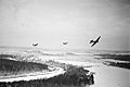 RIAN archive 2564 Soviet planes flying over Nazi positions near Moscow
