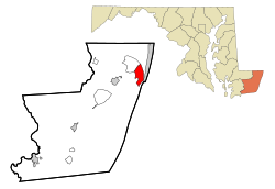 Location of West Ocean City, Maryland