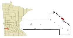 Location of Granite Fallswithin Yellow Medicine County, Minnesota