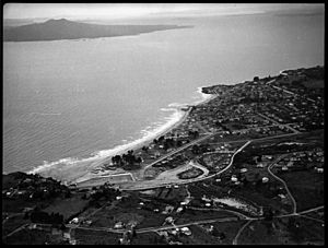 Aerial view of Milford, Auckland, ca 1920s-1940s