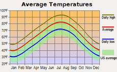 Average monthly temperature for Little Rock, Arkansas