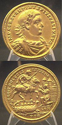 Constantius I capturing London after defeating Allectus Beaurains hoard