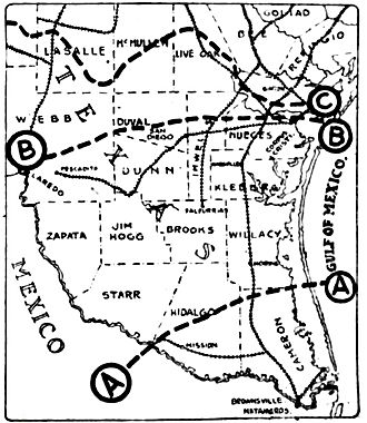 Map of South Texas showing information about the Plan of San Diego, 1915.jpg