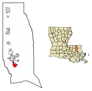 Location of Ponchatoula in Tangipahoa Parish, Louisiana.
